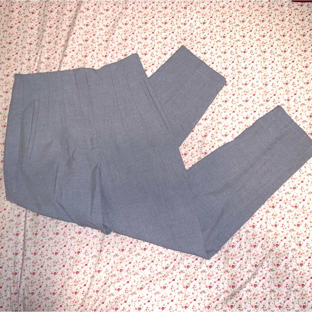Zara Women’s High Waist Pants - Grey - Work Pants / Trousers - Straight
